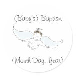 Flying Baby Angel Baptism Invitation
