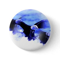 Flying Bald Eagle Button