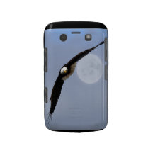 Flying Bald Eagle & Moon Blackberry Case