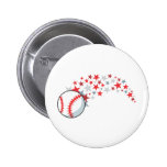Flying Baseball with Stars Pinback Buttons