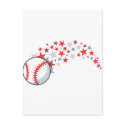 Flying Baseball with Stars postcards