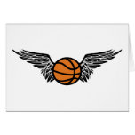 flying basketball greeting cards