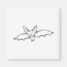 Flying Bat - fun original ink drawing sketch art Refrigerator Magnet