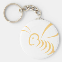 Flying Bee Insect Logo Keychain