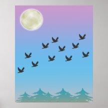 Flying Birds Poster