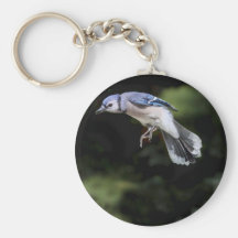 Flying Blue Jay Keychain