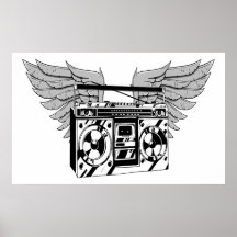 Flying Boombox Posters