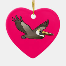 Flying Brown Pelican Ornament