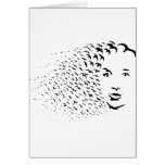 Flying Crows or Face Optical Illusion Cards