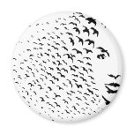 Flying Crows or Face Optical Illusion Refrigerator Magnet