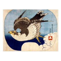 Flying Falcon, Hokusai Post Card