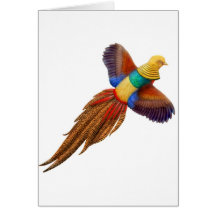 Flying Golden Pheasant Card