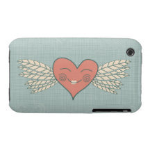 flying heart iphone 3, 3g case iPhone 3 cover