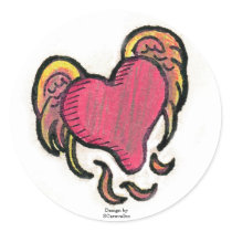 Flying Heart Sticker