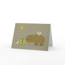 Flying Hippo and his friend Little Worm Cards