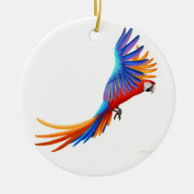 Flying Hybrid Macaw Parrot Ornament