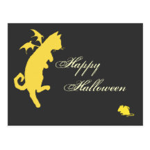 Flying kitty postcard
