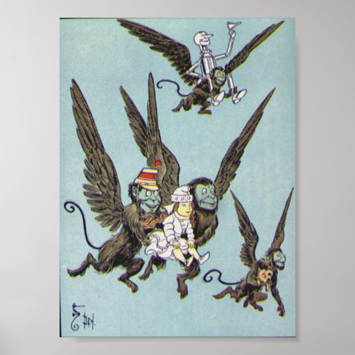 Flying Monkeys Colour Poster