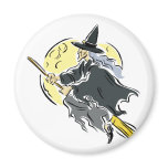 Flying Moon Witch magnets