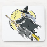 Flying Moon Witch Mouse Mat