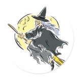 Flying Moon Witch stickers