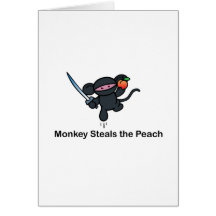 Flying Ninja Monkeys Steals the Peach Greeting Cards