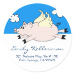Flying Pig Address Labels stickers