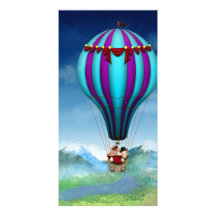 Flying Pig - Balloon - Up up and Away Personalized Photo Card