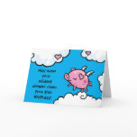 Flying pig birthday dreams card template