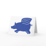Flying Pig Card - Blue