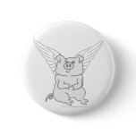Flying Pig Cartoon buttons