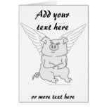Flying Pig Cartoon cards