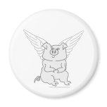 Flying Pig Cartoon magnets