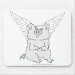 Flying Pig Cartoon mousepads
