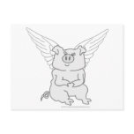 Flying Pig Cartoon postcards