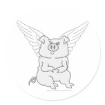 Flying Pig Cartoon stickers