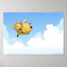 Flying Pig in the Clouds Posters