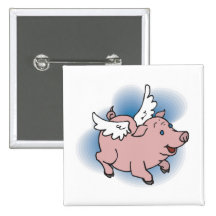 Flying Pig Pinback Button
