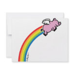 Flying Pig Rainbow invitations