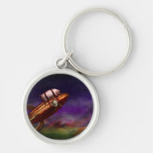 Flying Pig - Rocket - To the moon or bust Key Chain