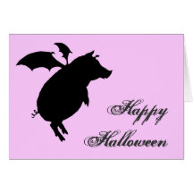 Flying piggy greeting cards