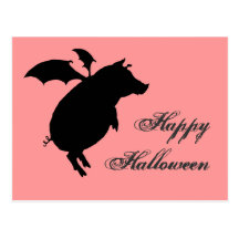 Flying piggy postcard