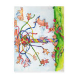 Flying Pigs Around the Maypole postcards