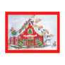 Flying Pigs Decorate the House for Christmas Postc Postcards