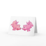 Flying pigs in love! cards