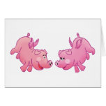 Flying pigs in love! card