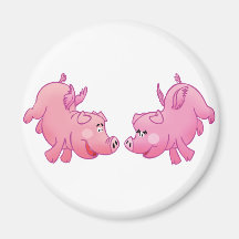 Flying pigs in love! magnet
