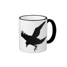Flying Raven Silhouette Ceramic Mug