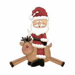 flying reindeer santa claus photo sculptures