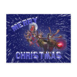 Flying Santa Claus & Rudolph, Red Nosed Reindeer postcards